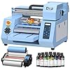 DXZ A3 UV Printer Bundle with Laminator, Dual XP600 Print Heads, 12-Hour Auto Cleaning System & White Ink Stirring, High-Speed UV DTF Transfer Printer for Glass, Metal, Wood, Tumblers, Leather