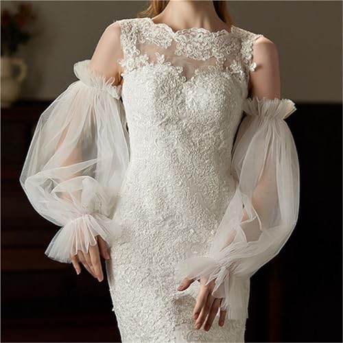 Guantes de encaje para novia pack de 2 pares de manoplas finas de malla para boda 2