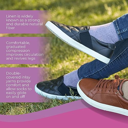 Image of Sigvaris Women's Style Linen Compression Socks 20-30mmHg - Hypoallergenic, Lightweight, Breathable & Sustainable