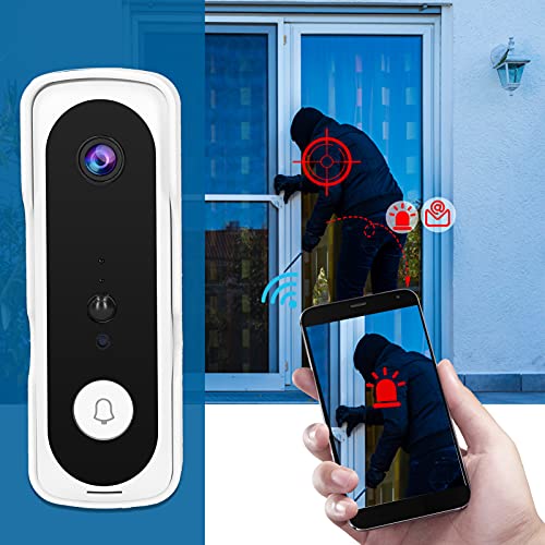 Draadloze deurbel, cameradeurbel Deurbelset met 1 x deurbelhost voor buiten(wit) - Image 4