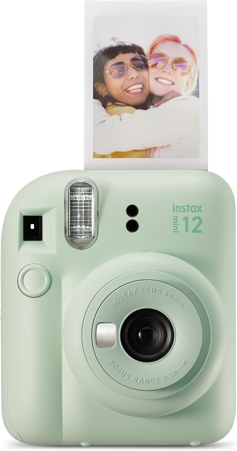 instax mini 12 aparat natychmiastowy, miętowo-zielony & instax film mini 2x10, biały