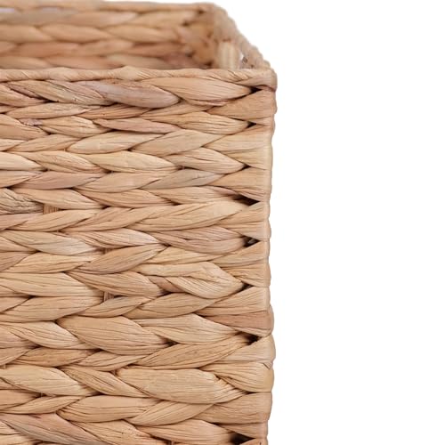 Panier de rangement tressé Relaxdas en eichhornia authentique, ensemble de 3 pièces