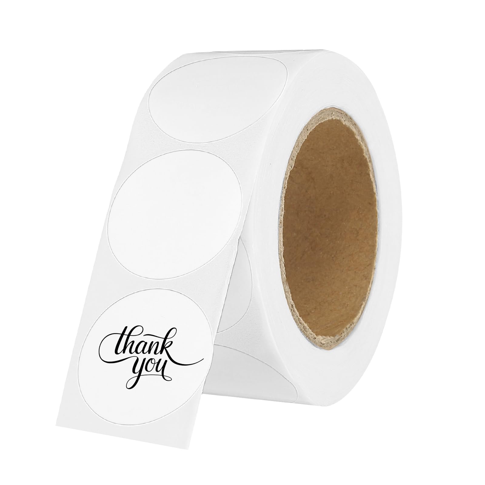 PATIKIL 500 Pcs Round Thermal Labels, 1 Inch Circle Colored Stickers Self Adhesive Circle Tags for Thermal Print Office Home Decor Diary to-do List Travel Notebook, White
