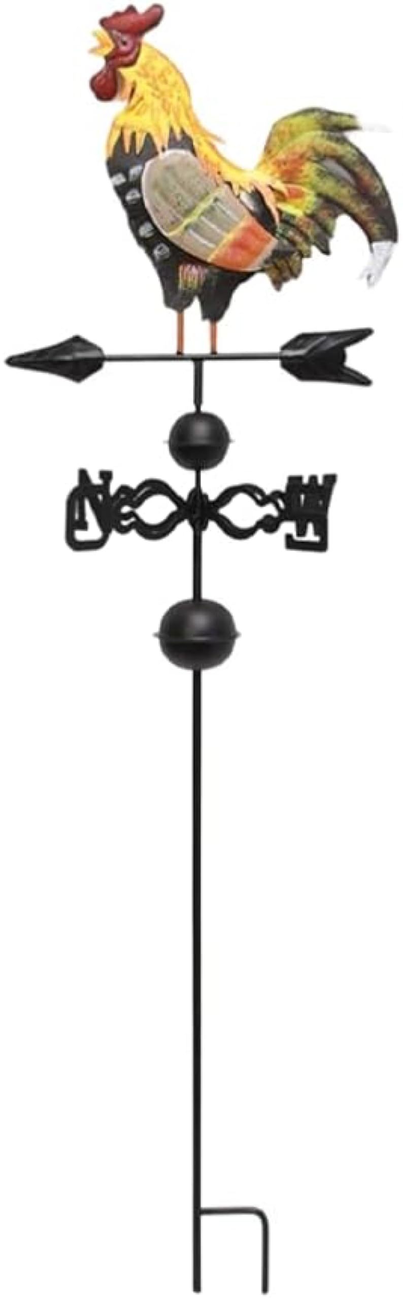 TAXXII Outdoor Sign Decor Retro Rustic Antique Animal Weathervane Rooster Yard Lawn Wind Vane Stake Craft Indicator The Statue