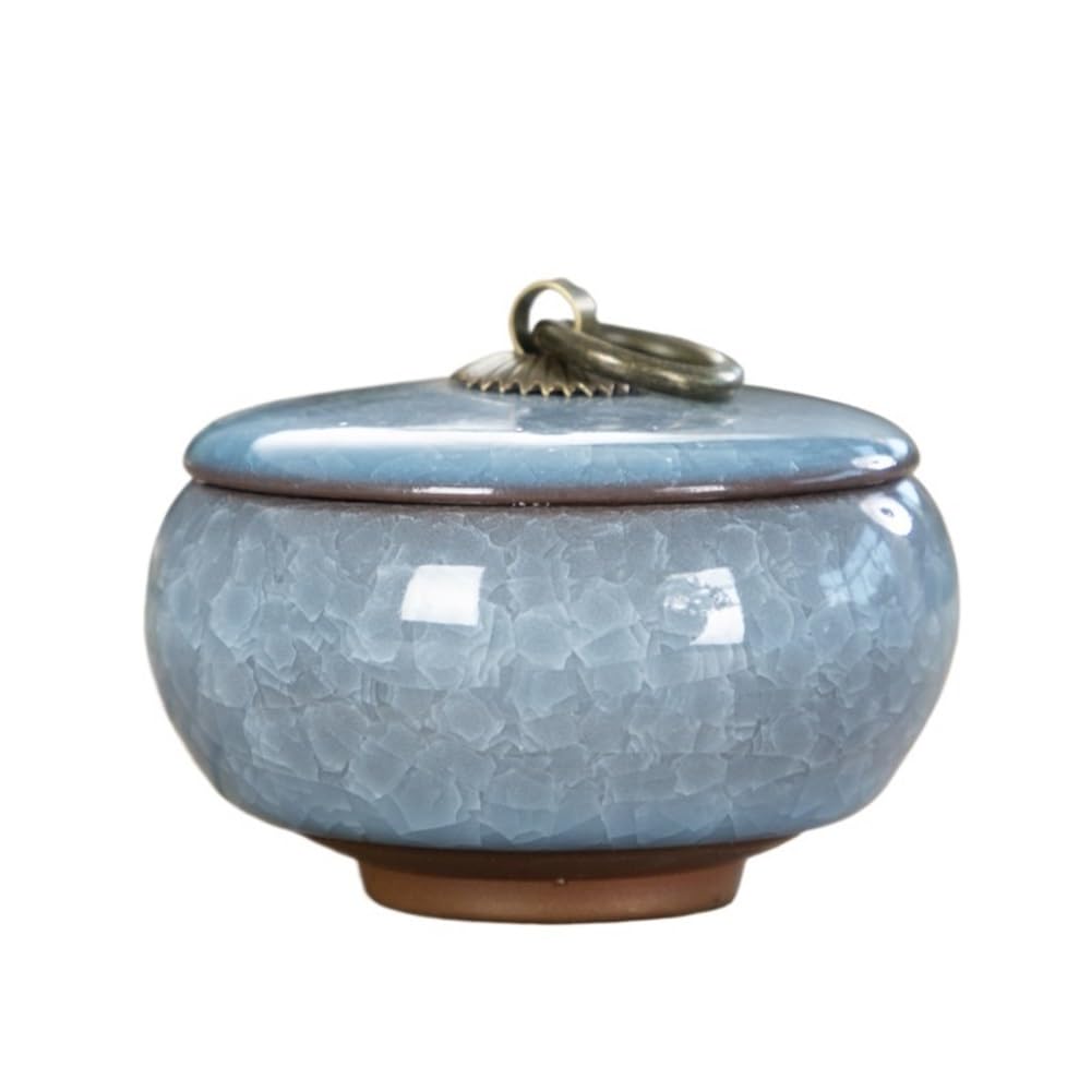 Zyyanshop Yellow Butter Dish Crackled Ceramic Butter Dish Household Portable Tea Organiser With Lid