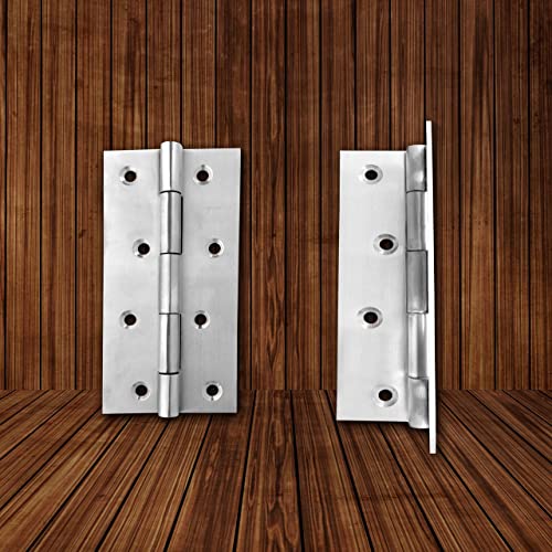 Image of Atom 40 Pcs, Stainless Steel Door Butt Hinges | 5 Inch x 12 Gauge /2 mm Thickness, Soft Close Hinge /kabja for Door, Window, Cabinet, Closet, Cupboard, Wooden Box (Silver Satin Finish, HNG-5X12)