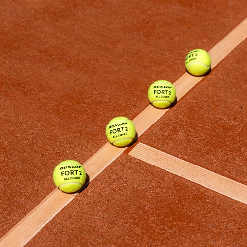DUNLOP Tennisball Fort All Court TS - für Sand, Hartplatz und Rasen (4 Bälle)