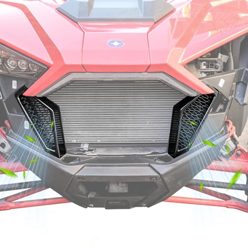 Image of UTV RZR PRO XP Front Grille Black Front Bumper Mesh Grill Compatible with 2020 2021 2022 2023 2024 Polaris RZR PRO XP XP4 Exterior Accessories Front Fascia Grill Insert Inlet Protection Bezel