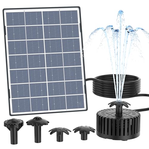 AISITIN-Fuente-Solar-DIY-45-W-Bomba-de-Agua-Solar-Panel-de-Vidrio-con-4-Boquillas-para-Bano-de-Pajaros-Estanque-Fuente-Jardin-de-Agua-Pecera
