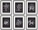 IDIOPIX Space 04 Patent Wall Decor Chalkboard Art Print Set of 6 Prints UNFRAMED