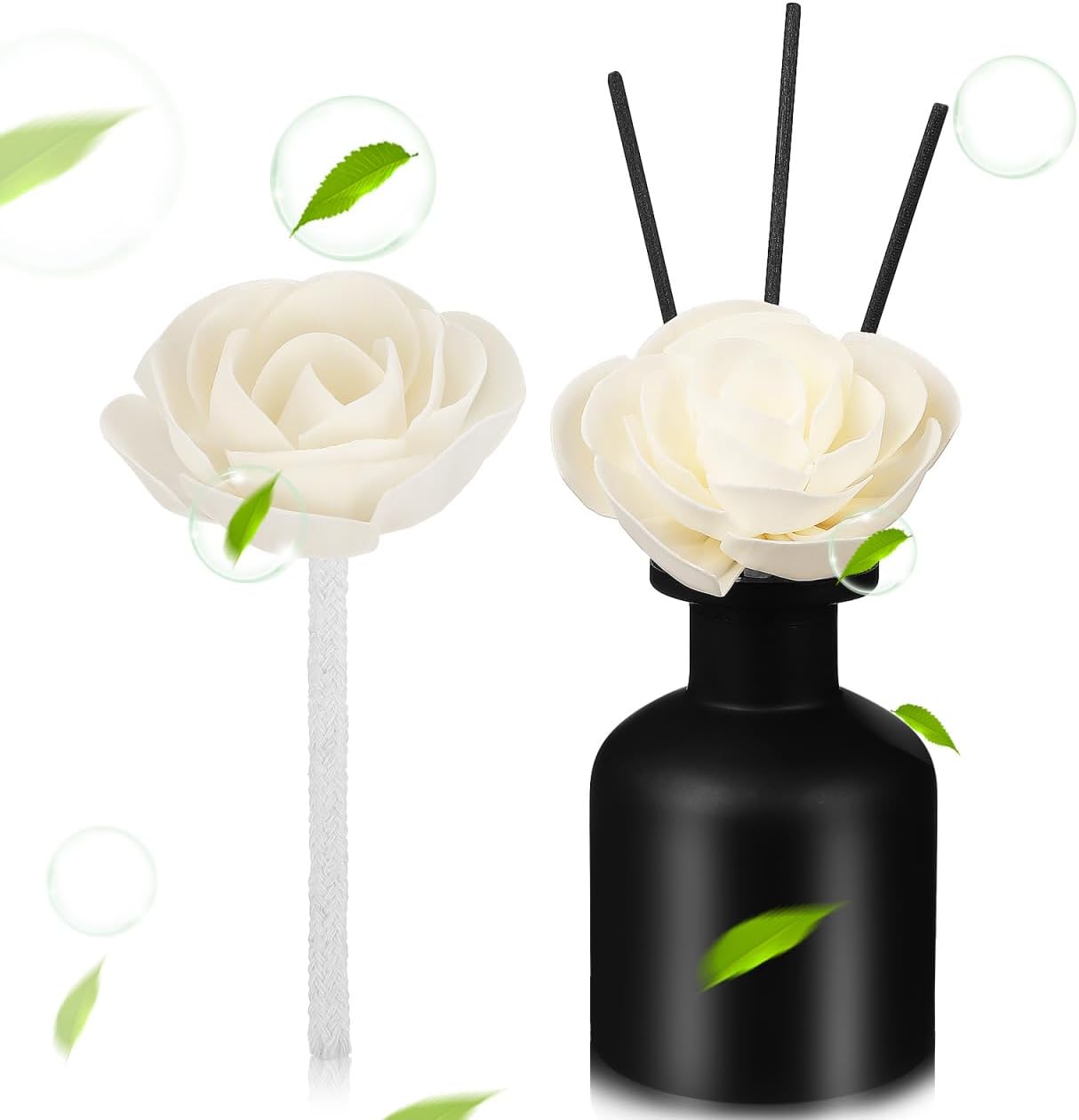 Difusor de Aromas Eléctrico VICASKY 2 Varillas Flor Camelia Beige