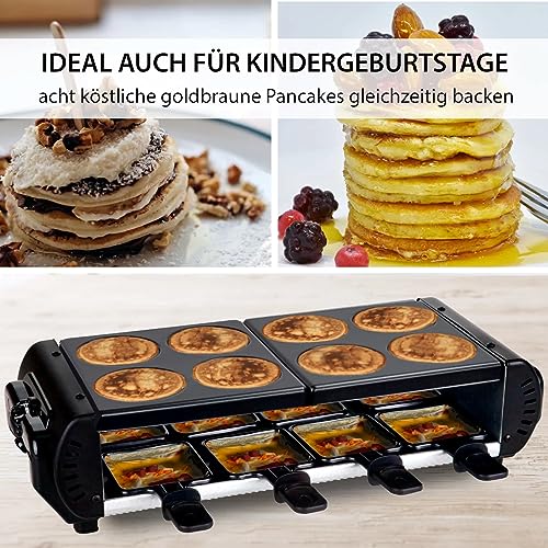 Syntrox Germany Raclette-Grill Set, Tischgrill, Party-Set für 8 Personen, 1200Watt Liestal mit Wechselplatten, Elektrogrill, Raclette Grill, 6 Kg, Stufenloser Temperaturregler – Bild 2