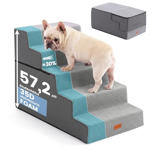 Gardner Pet Hundetreppe für kleine Hunde, Haustiertreppe Hundetreppe 5 Stufen, Hunderampe aus...