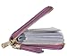 Easyoulife Womens Credit Card Holder Wallet Zip Leather Card Case RFID Blocking (Purple)