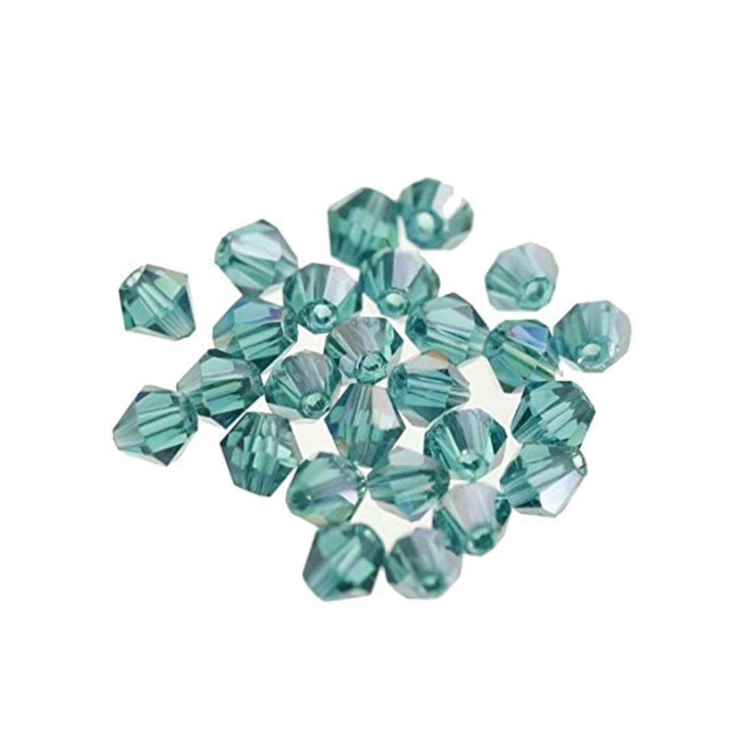Artificial Crystal Glass Beads Faceted Jewelry Making Beads DIY Bracelet Beads 4mm Peacock Blue 100PCS