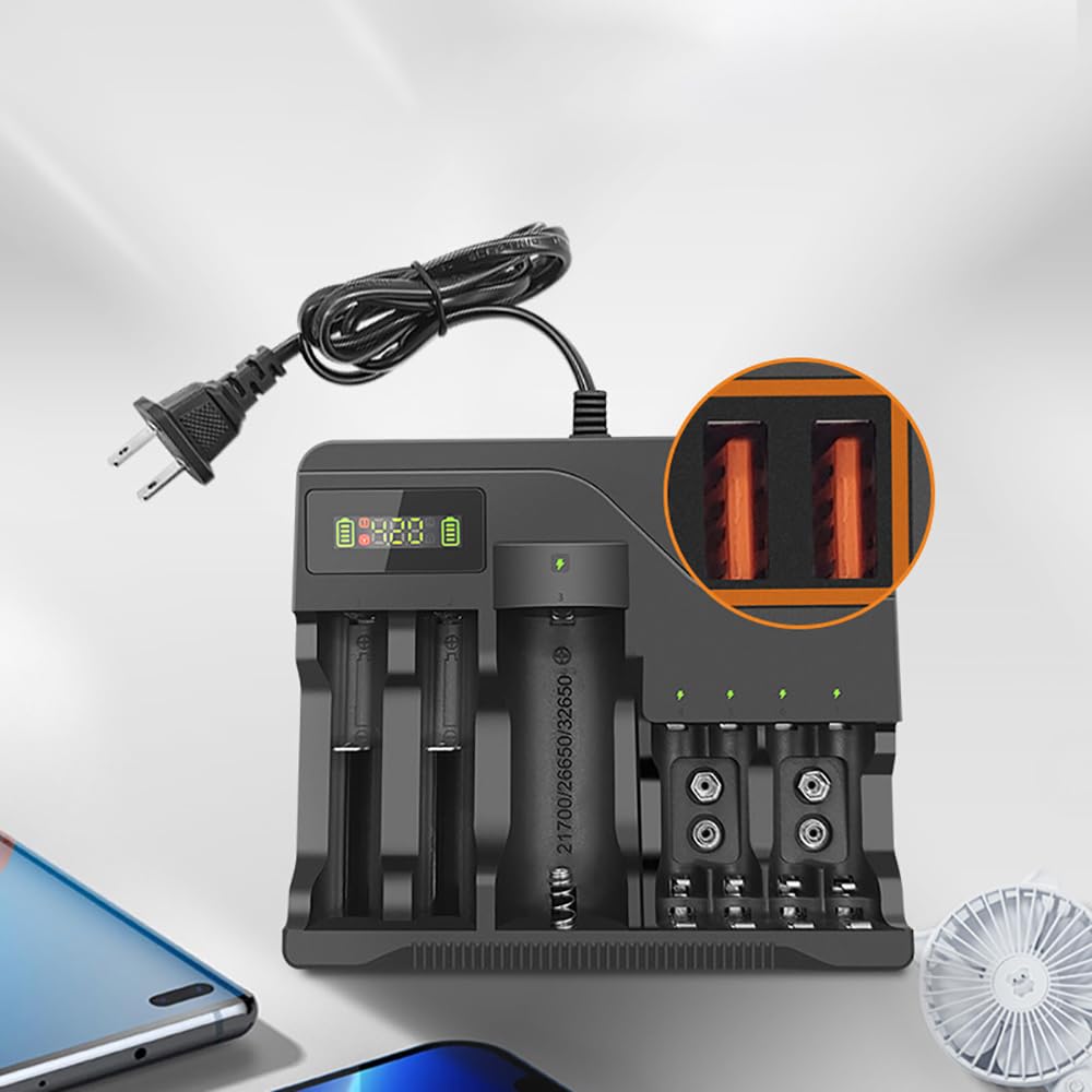 Chargeur Multi Emplacements Pour Batterie Au Lithium, Pour Piles AA/Batterie Au Lithium 3.7 V/Batterie à Hydrure Nickel Métal 9 V, Style Général