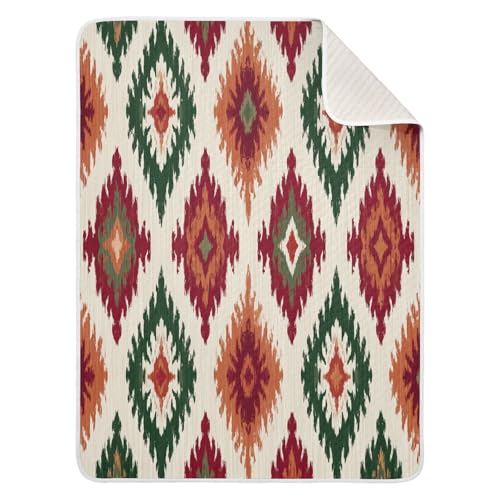 Kigai Ethnic Print Baby Blanket for Boys Girls Swaddle Blankets Soft Cozy Receiving Blanket Nursery Crib Blankets for Toddler Newborn, 30 x 40 Inch