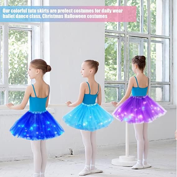 Girl Tutu Skirt, Light Up LED Ballet Tutu Skirt 2-8 Years Fluffy Ballet Dress Up Costume for Kids Party - Image 5