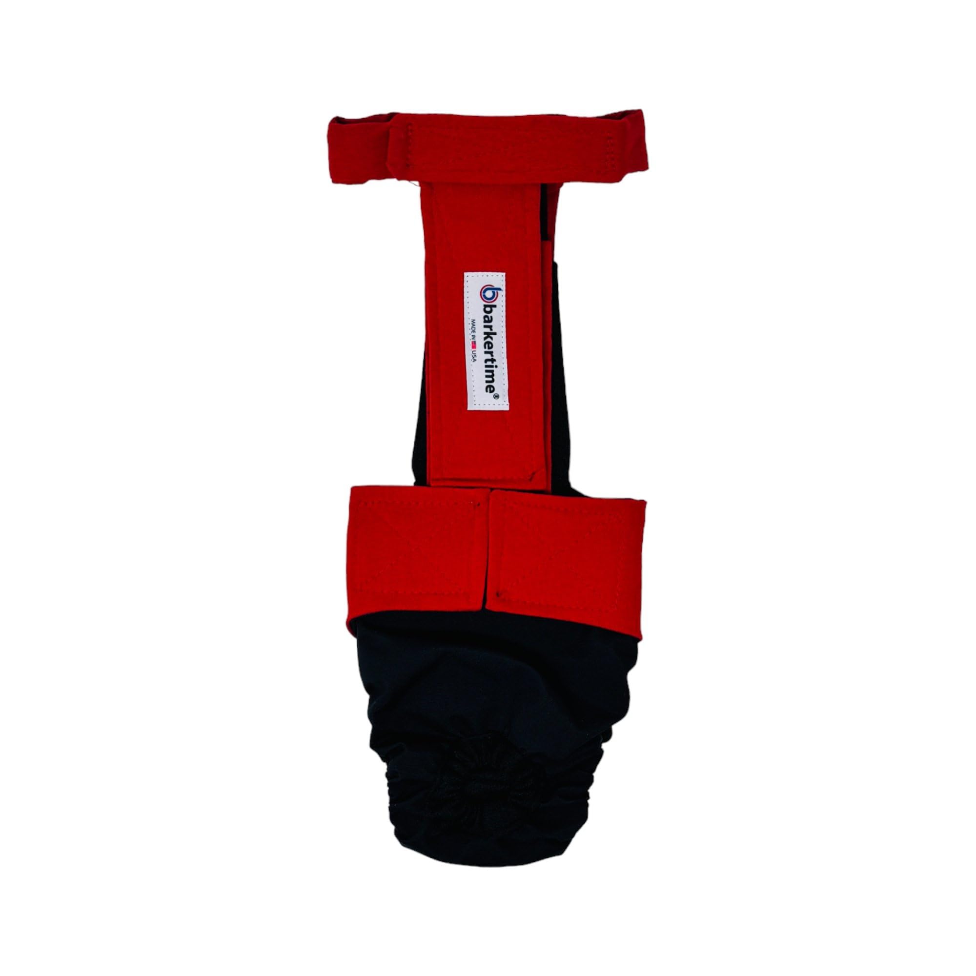 Barkertime Red and Black Dog Diaper Overall, L, without Tail Hole - Made in USA