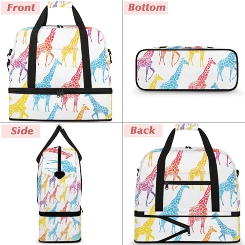 Large Weekender Overnight Bags Travel Duffel Bag for Women Men Animal Cute Colorful Deer Gym Bag With Shoe Compartment Foldie Travel Tote Bag Carry On Personal Item Bag for Travel Gym Sports3