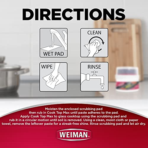 Weiman 66 Cooktop Cleaner Max - 9 Ounce - Easily Remove Burned-On Food, Grease And Watermarks, Leaving Your Glass Cook Top Sparkling thumb #3
