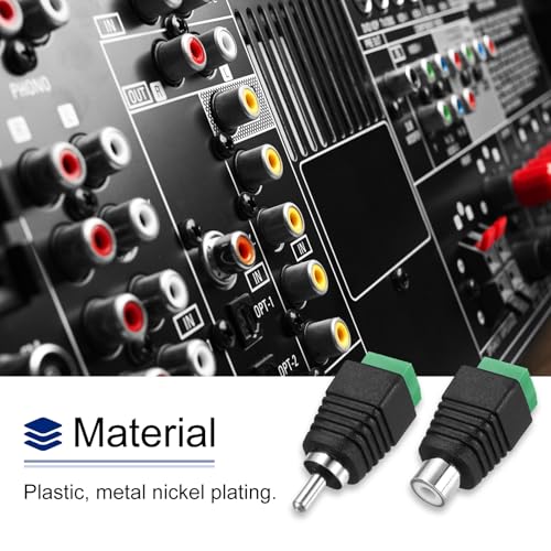 Adaptador RCA macho a hembra sin soldadura 6 unidades miniatura 7