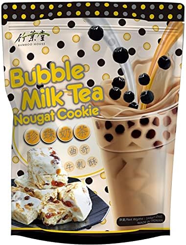 Bamboo House, Bubble Milk Tea Nougat Cookies, 144 g. [Pack of 1 piece]