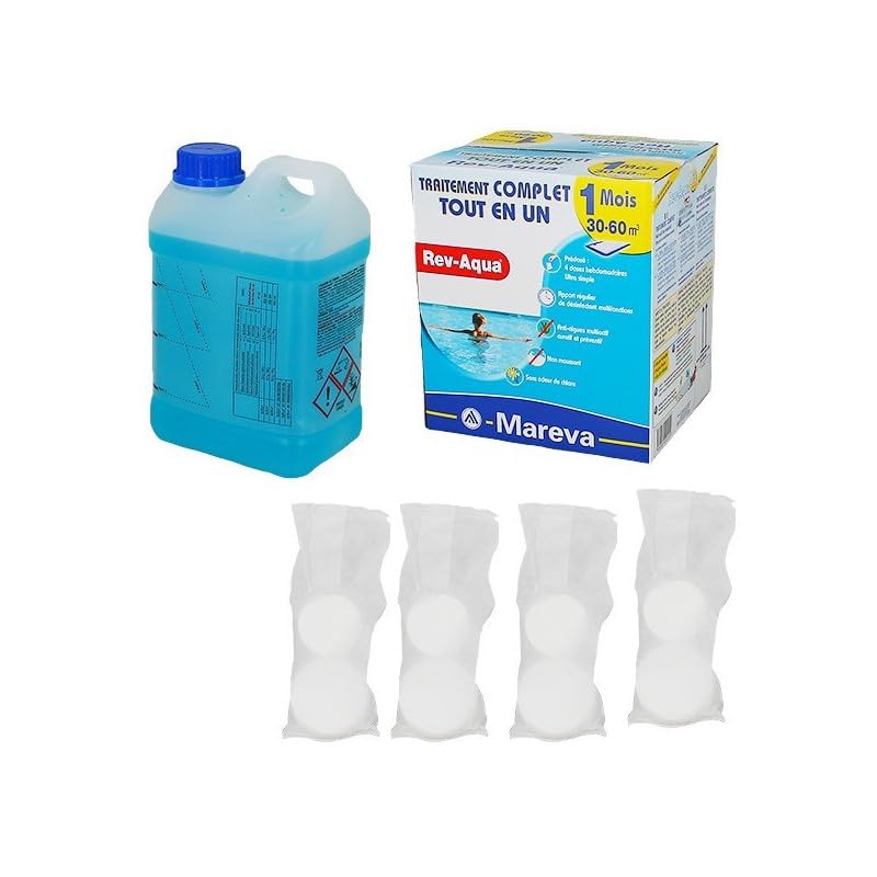 MAREVA - Kit Traitement Rev-aqua Complet Mensuel 18/30m3