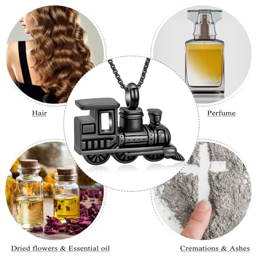 Stainless Steel Mini Train Cremation Jewelry For Ashes Memorial Urn Necklace Keepsake Urn Pendant For Loved Ones4