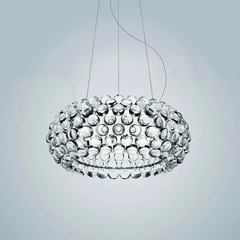 Modern Chandelier, Modern Acrylic Pendant Lights RS7 Bulb Fixture Dining Room Foscarini Caboche Dia35/50/65CM Clear Gold Hanging lampMedium Amber,Cool White [Energy Class A+]