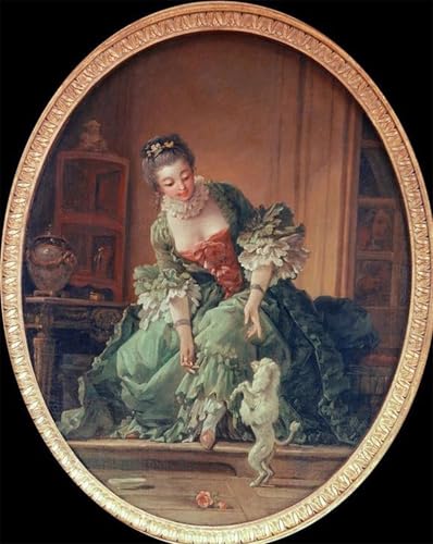 Toile d'Art François Boucher Le Chiot Docile : Tableau Chic pour Grand Mur
