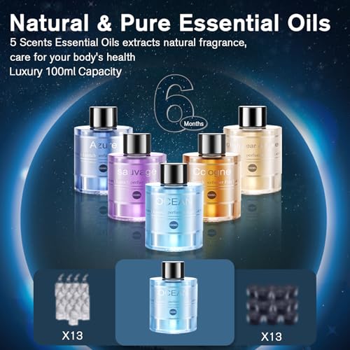 Image of Smart Car Air Fresheners, Car Diffuser Air Freshener Long Lasting with 100 ML (3.5oz) Essential Oil, Aromatizante Para Carro with Five Modes, RGB Music Syncing Light, Auto On /Off, Mahogany Teakwood