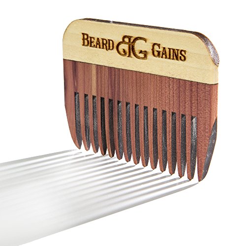 Beard Gains Wood Beard Comb - Brown Made in the USA (Two Tone)