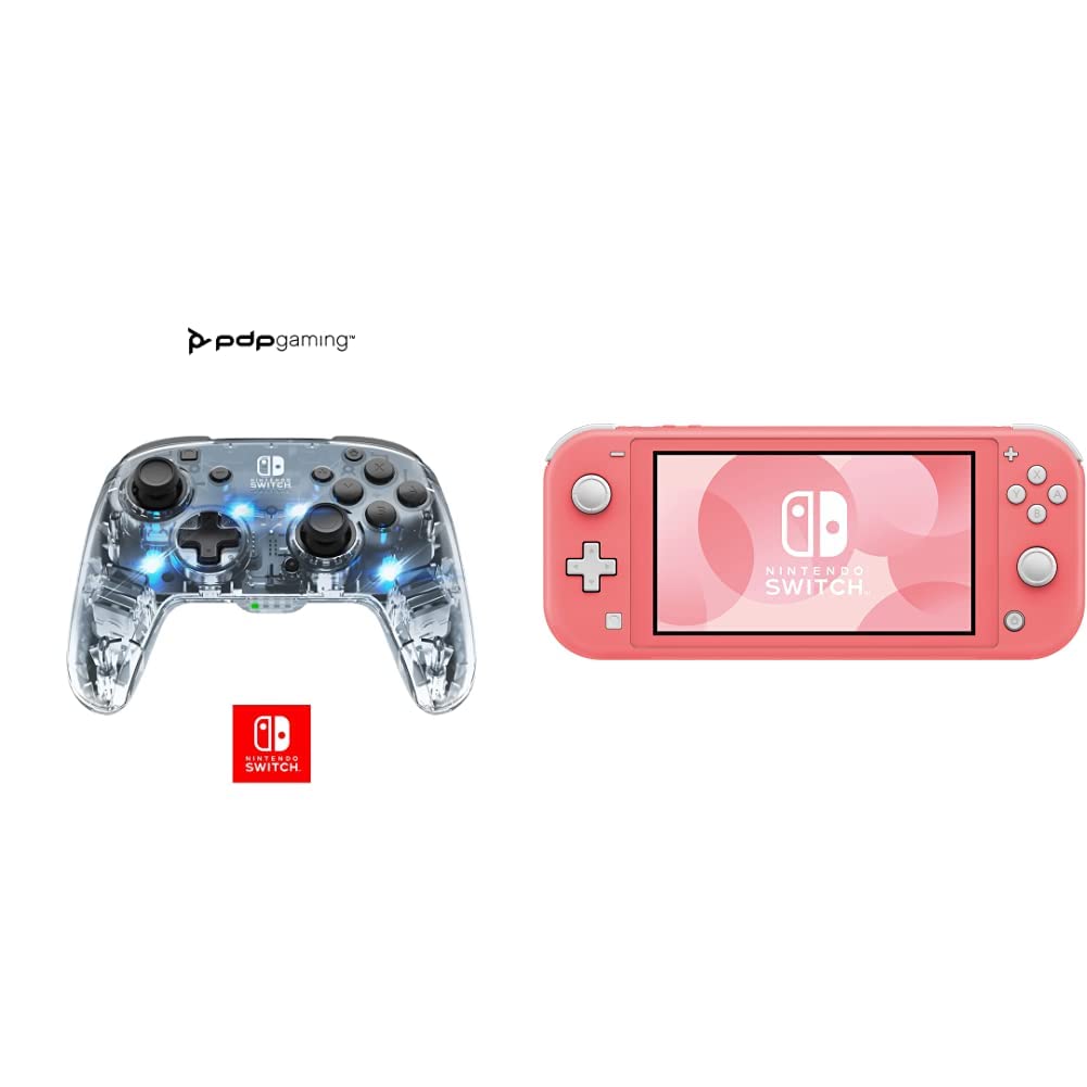 PDP Afterglow Deluxe+ Audio Wireless Controller per Nintendo Switch, Prismatic + Nintendo - Console Nintendo Switch Lite Corallo - schermo LCD 5,5" - 32GB