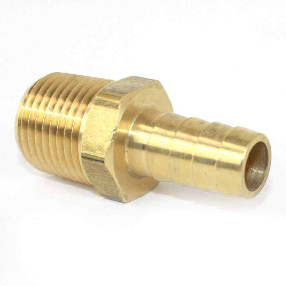 Interstate Pneumatics FM88 Brass Hose Barb Fitting, Connector, 1/2 Inch Barb X 1/2 Inch NPT Male End-Pack of 50