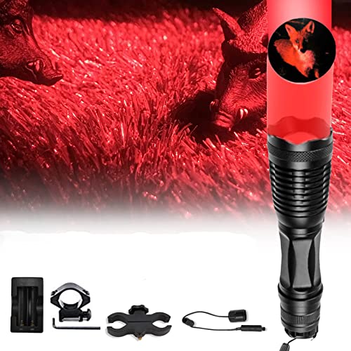 350 Yard Red Predator Hunting Light Kit Pressure Switch, Rail & Scope Mount - image 1