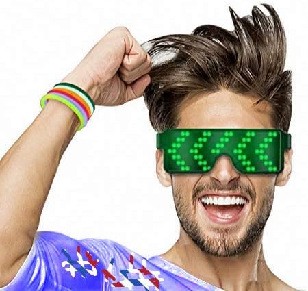 shunliu LED Light Glasses Dynamic Flash Display Pattern Glasses USB Rechargeable bar Nightclub Party Atmosphere Equipment