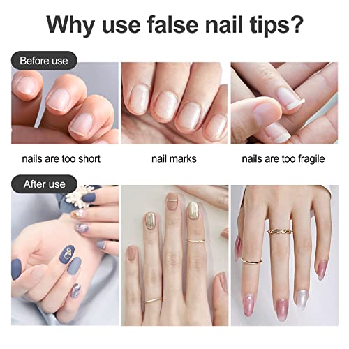 Fake Nail Tips Oval 240Pcs, Acrylic Nails Full Cover Press On Nails For Diy Nail Art,Nail Tips With 10 Sizes Of Markings（Oval） #TOP3