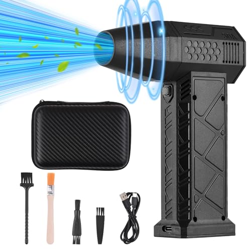 ERYUE Ventilador Turbo sin Cepillo Potente del Plumero Eléctrico para la Limpieza Casera del Coche con la Batería 2 * 1300mAh (con estuche de almacenamiento)