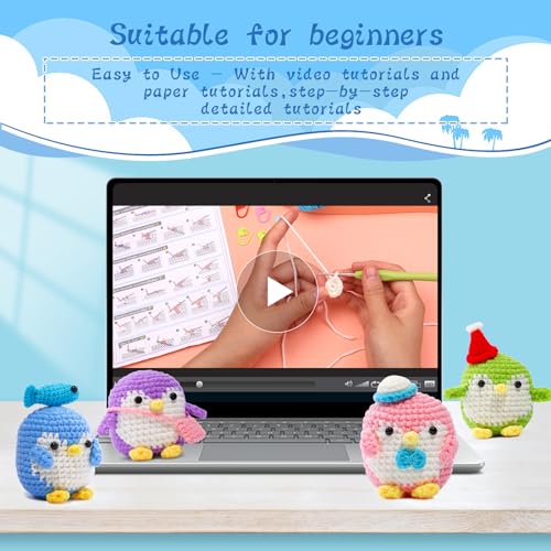 Namner Animal Crochet Starter Kit, Beginner Crochet Kit Penguin - Image 4