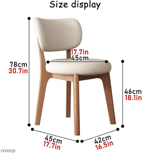 Miniatura 3 de YVYKFZD Juego de sillas de comedor, sillas de cocina sin brazos de madera, silla de comedor con respaldo curvo, silla tapizada de cuero para sala de