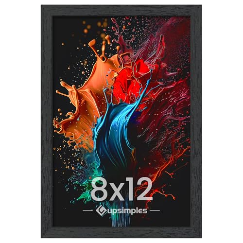 upsimples 8x12 Picture Frame Wall Gallery Photo Frames with Engineered Wood Black 1 Pack