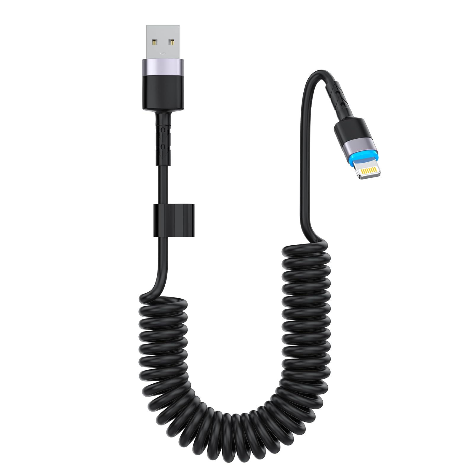 Cable Lightning en espiral elástico que soluciona el desorden USB 2