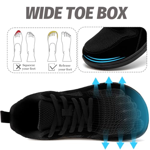 Women's Wide Toe Box Barefoot Sneakers Slip On Shoes Non Slip Running Sneakers Jogging Shoes2