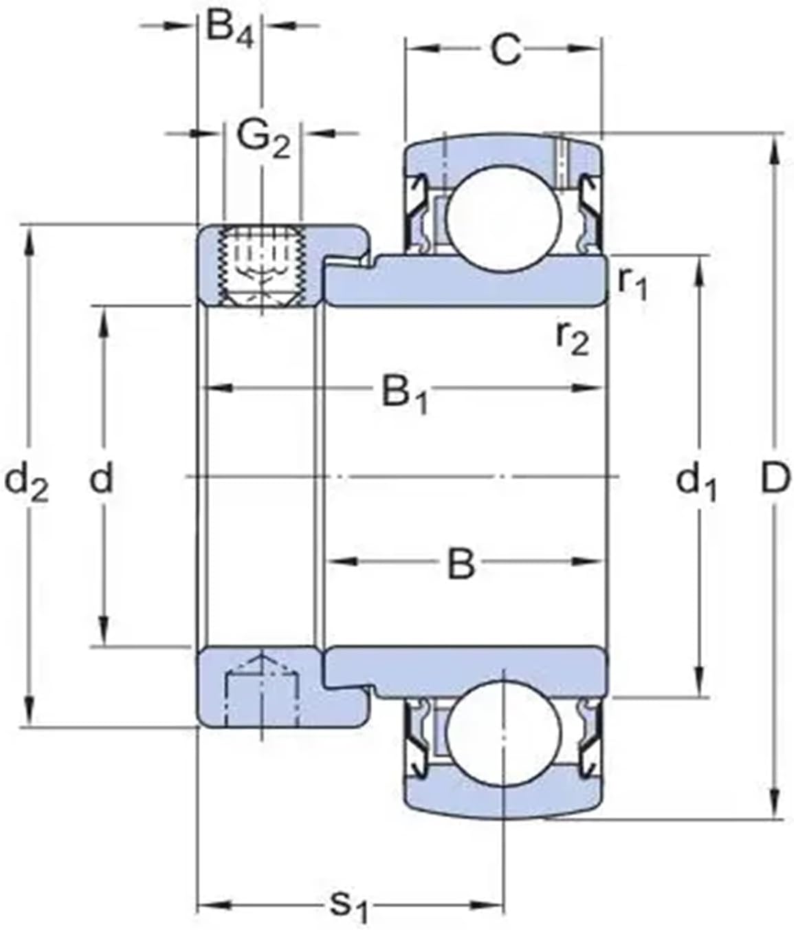 SA208 YET208 GRAE40 Chrome Steel Bearing Insert with Eccentric Locking Radial Insert Ball Bearing
