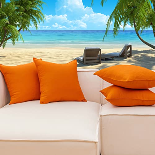Home Brilliant Orange Pillow Covers Fall Decorations Outdoor Pillows Covers 18X18 Pumpkin Throw Pillow Covers For Patio Porch, 45X45 Cm, Set Of 4, Burnt Orange #TOP6