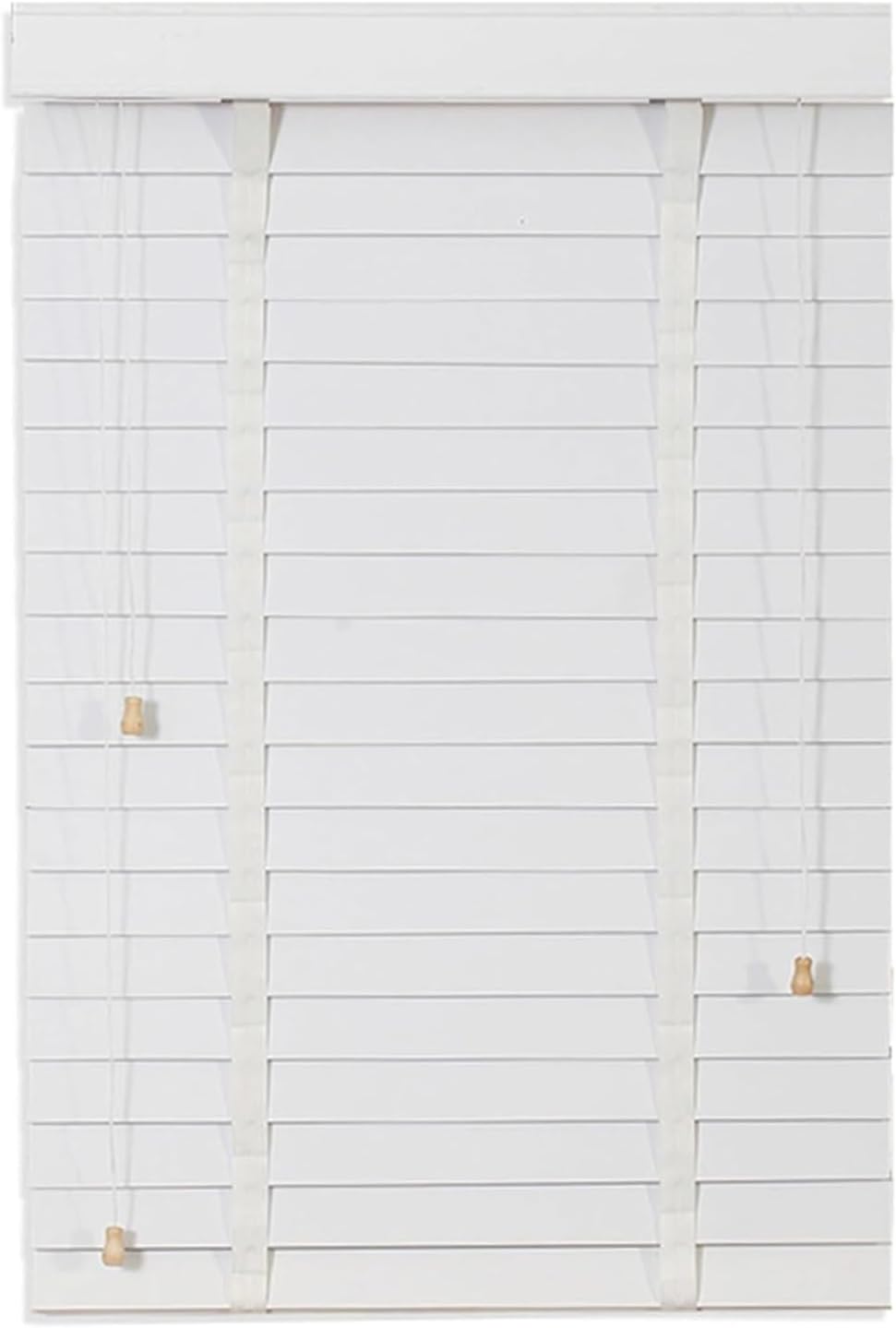 2" Slats Wooden Venetian Blinds for Windows 20" 28" 32" 36" 40" 48" 56" 64" 66" 70'' Windows Blinds for Bedroom Bathroom Living Room, Cordless Privacy Venetian Shades(White)