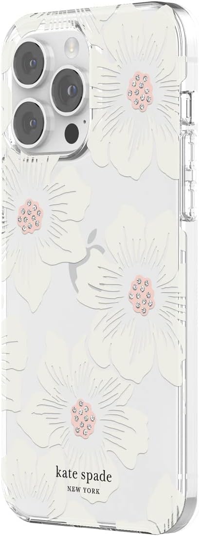Kate Spade New York Protective Hardshell Case Compatible with Apple iPhone 14 Pro Max - Hollyhock Floral Clear [KSIPH-225-HHCCS] - Image 3