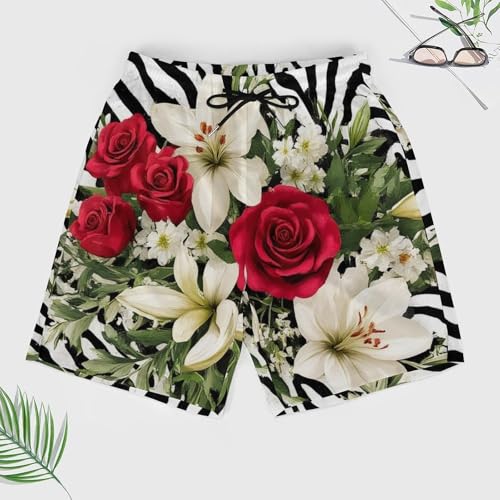 Supdreamc Men's Big & Tall Swim Trunks Board Shorts Basic Beachwear with Pockets3