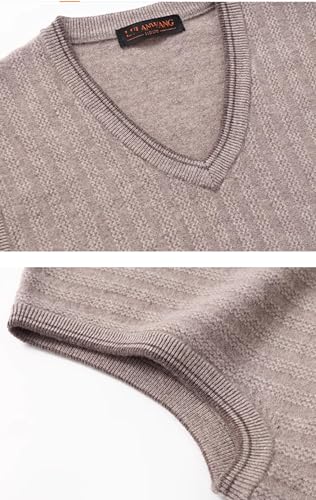 Men's Cashmere Sweater Vests Classic V-Neck Knitwear Jumper Waistcoat3